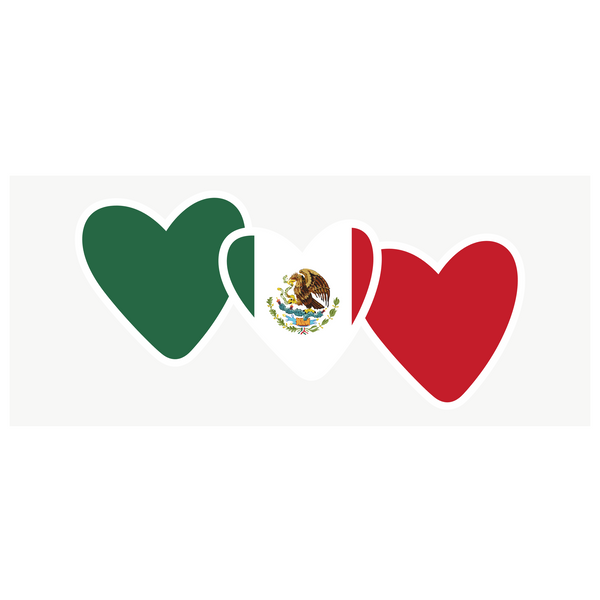Mexico Love Heart Cropped Flag Sticker Decal - Waterproof Sticker