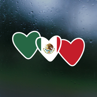 Mexico Love Heart Cropped Flag Sticker Decal - Waterproof Sticker