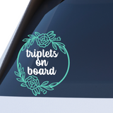 Die Cut Vinyl Rose Wreath Kids / Baby / Twins On Board Decal - Get Decaled