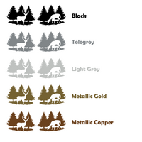 Die Cut Vinyl Buck & Doe  Treeline Decal - Vehicle Decal, Window Decal
