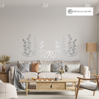 Die Cut Vinyl Boho Heart & Plant Wall Decal - Living Room Decal, Bedroom Decal, Bathroom Decal