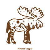 Die Cut Vinyl Moose Outdoor Scene Decal - Truck, Camper, Window Decal