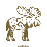 Die Cut Vinyl Moose Outdoor Scene Decal - Truck, Camper, Window Decal