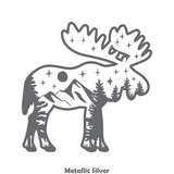 Die Cut Vinyl Moose Outdoor Scene Decal - Truck, Camper, Window Decal