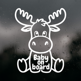 Die Cut Vinyl Moose Baby On Board Decal