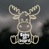 Die Cut Vinyl Moose Baby On Board Decal