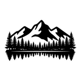 Large Die Cut Vinyl Mountain Range Decal