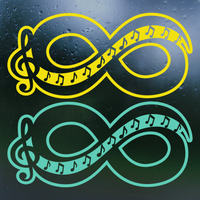 Die Vinyl Music Lover Infinity Decal - Vehicle / Window / Tumbler Waterproof Vinyl Decal