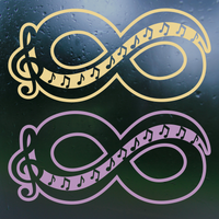 Die Vinyl Music Lover Infinity Decal - Vehicle / Window / Tumbler Waterproof Vinyl Decal