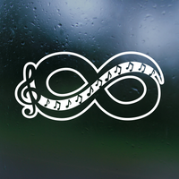 Die Vinyl Music Lover Infinity Decal - Vehicle / Window / Tumbler Waterproof Vinyl Decal