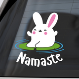 New Die Cut Vinyl Bunny Namaste Decal - Funny Bunny Decal - Car / Vehicle / Laptop Decal - Get Decaled
