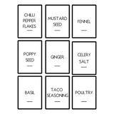 52 Pc Waterproof Vinyl Spice Jar Decal Stickers