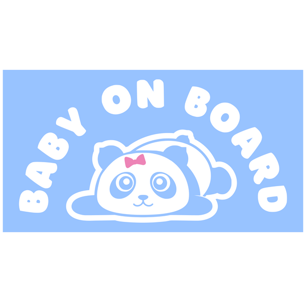 New Die Cut Vinyl "Baby On Board" Panda Decal - Vehicle / Back Windshield Outdoor Decal