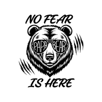 No Fear, Papa Bear Is Here Decal - Waterproof Die Cut Vinyl Decal