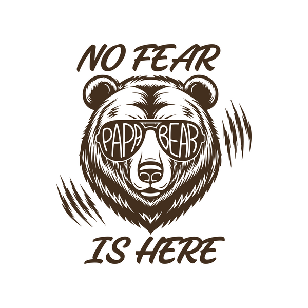 No Fear, Papa Bear Is Here Decal - Waterproof Die Cut Vinyl Decal