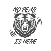 No Fear, Papa Bear Is Here Decal - Waterproof Die Cut Vinyl Decal
