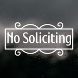 Die Cut Vinyl Modern No Soliciting Sticker Decal - Waterproof Outdoor Vinyl Decal - Get Decaled