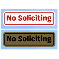 Double Layered No Soliciting Die Cut Vinyl Decal - Waterproof No Soliciting Decal