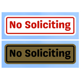 Double Layered No Soliciting Die Cut Vinyl Decal - Waterproof No Soliciting Decal