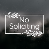 Die Cut Vinyl Boho Leaf Wreath No Soliciting Decal - Get Decaled