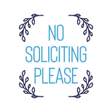 Soft Rectangle Foliage Framed "No Soliciting" Decal For Outdoor Doors / Windows