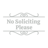 No Soliciting Please Front Door Sign Decal - Waterproof Die Cut Vinyl Decal