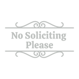 No Soliciting Please Front Door Sign Decal - Waterproof Die Cut Vinyl Decal