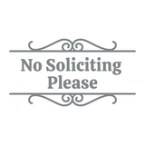 No Soliciting Please Front Door Sign Decal - Waterproof Die Cut Vinyl Decal