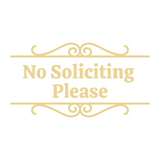 No Soliciting Please Front Door Sign Decal - Waterproof Die Cut Vinyl Decal