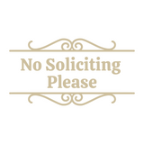 No Soliciting Please Front Door Sign Decal - Waterproof Die Cut Vinyl Decal