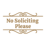 No Soliciting Please Front Door Sign Decal - Waterproof Die Cut Vinyl Decal