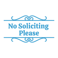 No Soliciting Please Front Door Sign Decal - Waterproof Die Cut Vinyl Decal