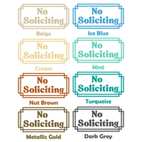 Die Cut Vinyl No Soliciting Decal - Waterproof Outdoor Vinyl No Soliciting Decal Sticker