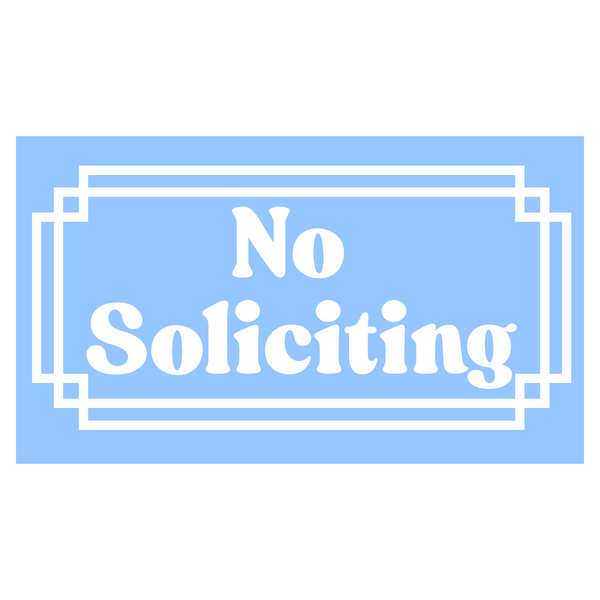 Die Cut Vinyl No Soliciting Decal - Waterproof Outdoor Vinyl No Soliciting Decal Sticker