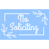 Simple Framed No Soliciting Decal - Waterproof Vinyl No Soliciting Decal Sticker