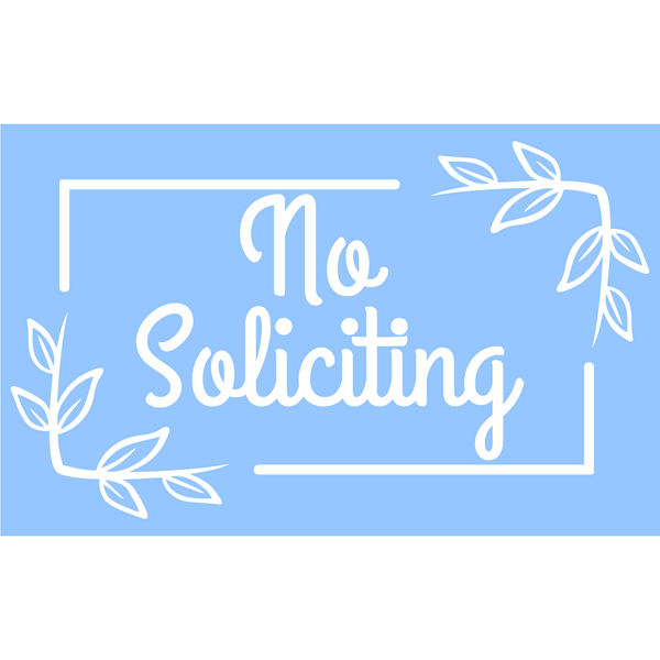 Simple Framed No Soliciting Decal - Waterproof Vinyl No Soliciting Decal Sticker