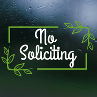 Simple Framed No Soliciting Decal - Waterproof Vinyl No Soliciting Decal Sticker