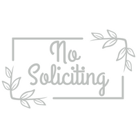 Simple Framed No Soliciting Decal - Waterproof Vinyl No Soliciting Decal Sticker