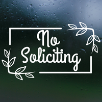Simple Framed No Soliciting Decal - Waterproof Vinyl No Soliciting Decal Sticker
