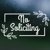 Simple Framed No Soliciting Decal - Waterproof Vinyl No Soliciting Decal Sticker