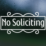 Die Cut Vinyl Modern No Soliciting Sticker Decal - Waterproof Outdoor Vinyl Decal