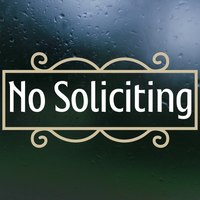 Die Cut Vinyl Modern No Soliciting Sticker Decal - Waterproof Outdoor Vinyl Decal