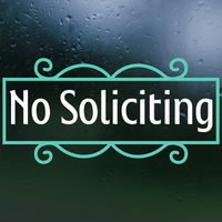 Die Cut Vinyl Modern No Soliciting Sticker Decal - Waterproof Outdoor Vinyl Decal