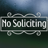 Die Cut Vinyl Modern No Soliciting Sticker Decal - Waterproof Outdoor Vinyl Decal