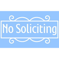 Die Cut Vinyl Modern No Soliciting Sticker Decal - Waterproof Outdoor Vinyl Decal