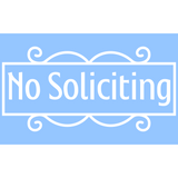 Die Cut Vinyl Modern No Soliciting Sticker Decal - Waterproof Outdoor Vinyl Decal