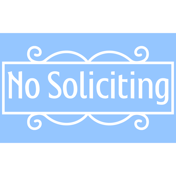Die Cut Vinyl Modern No Soliciting Sticker Decal - Waterproof Outdoor Vinyl Decal
