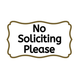 New Simple Die Cut Vinyl No Soliciting Decal - Waterproof Outdoor Door / Window Decal