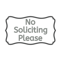 New Simple Die Cut Vinyl No Soliciting Decal - Waterproof Outdoor Door / Window Decal