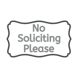 New Simple Die Cut Vinyl No Soliciting Decal - Waterproof Outdoor Door / Window Decal